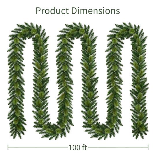 Puleo 100ft. Unlit Green Spruce Artificial Garland